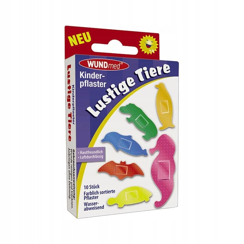 plastry dla dzieci, plastry wodoodporne, kolorowe plastry, plastry w kształcie zwierząt