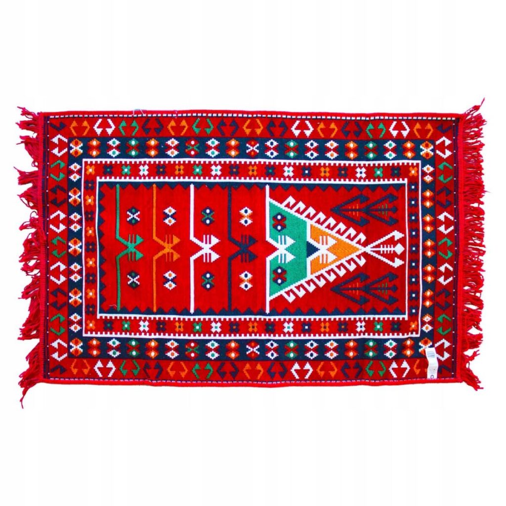 dywan boho kilim płaskotkany 80x125 czerwony