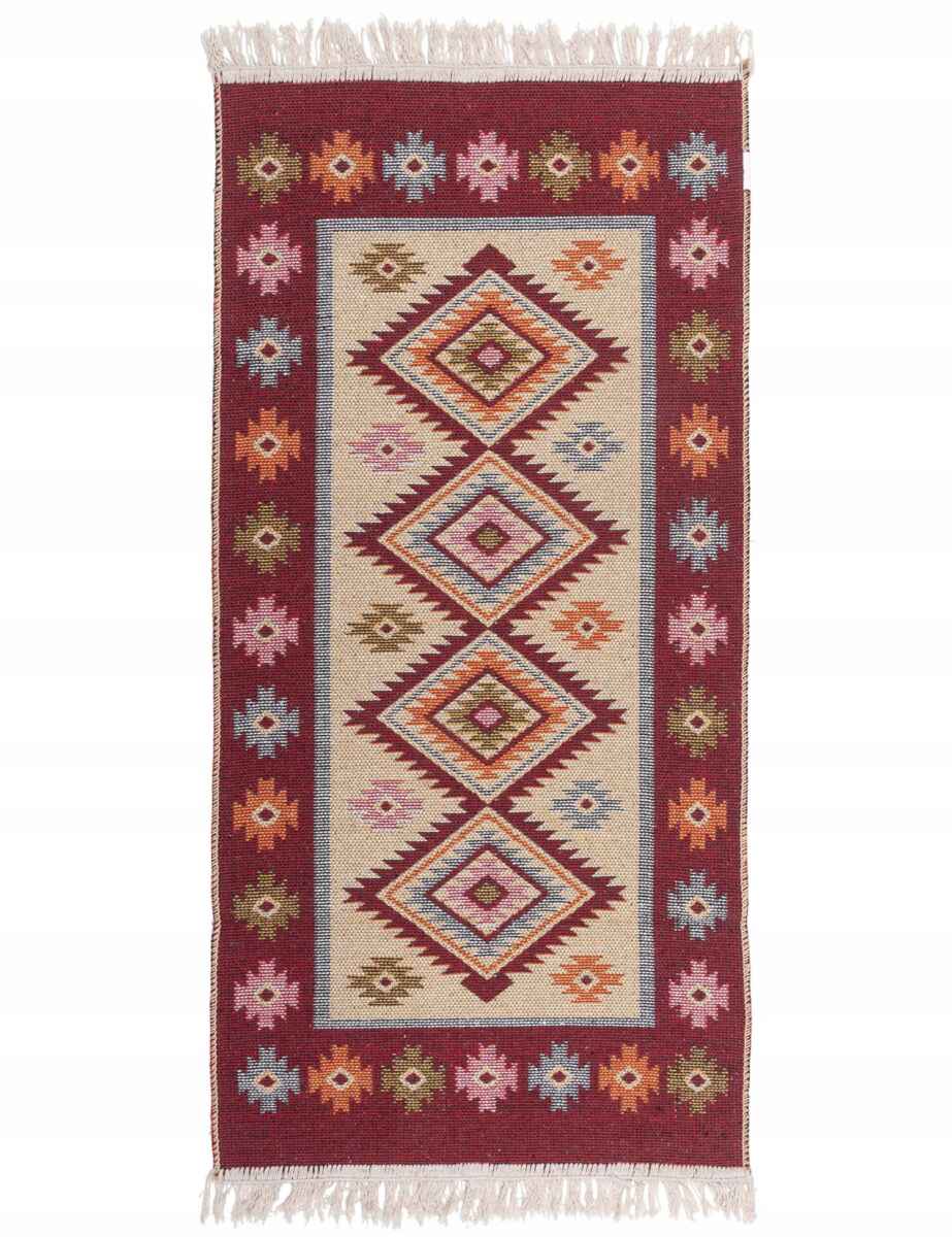 DYWANIK BOHO 80 X 150 Z FRĘDZLAMI DWUSTRONNY TKANY